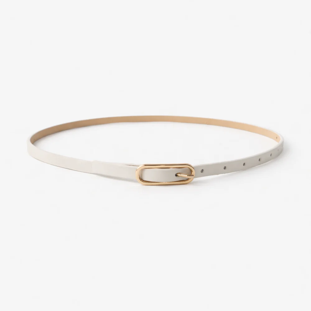 K&Co. Skinny Belt  - CREAM - Image 3