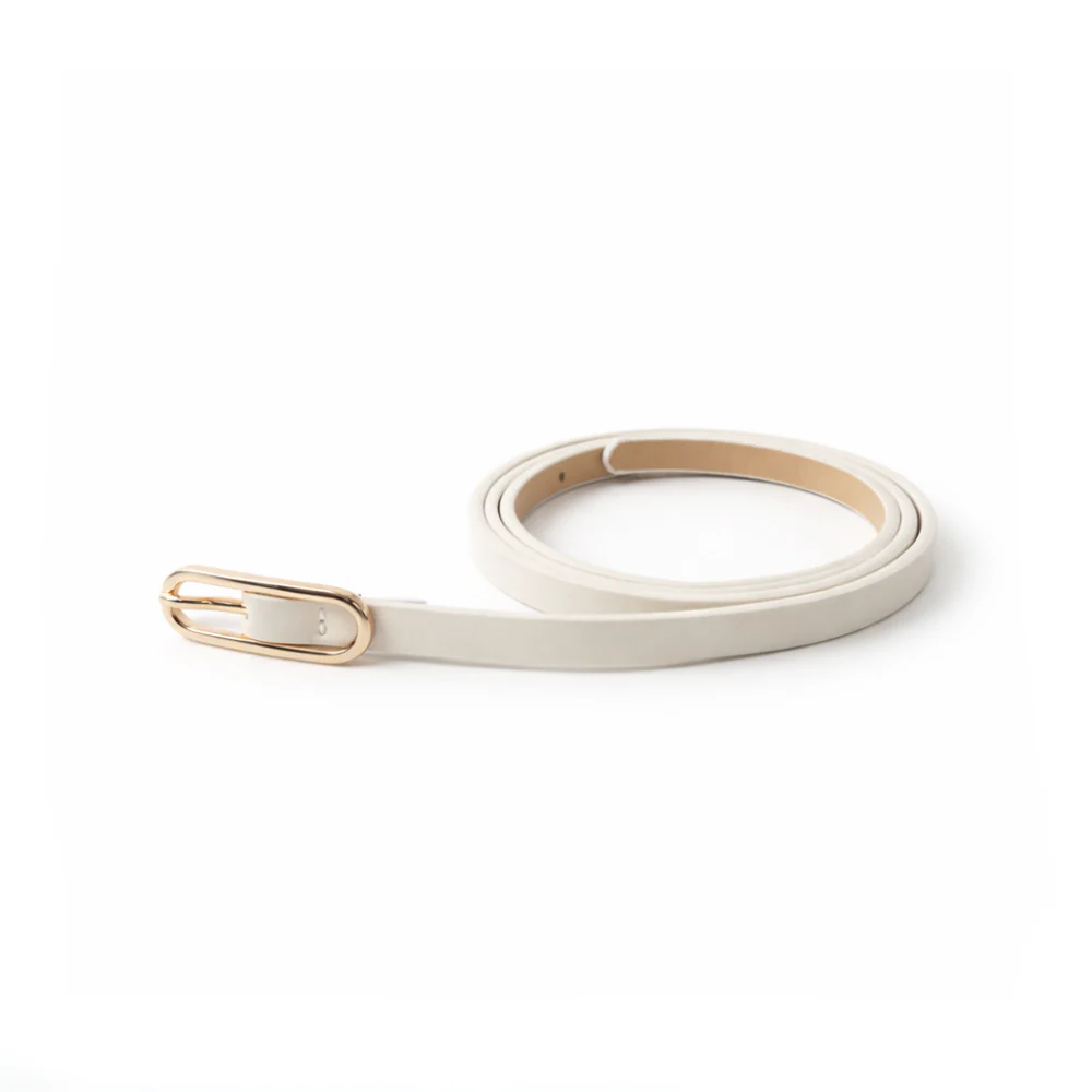 K&Co. Skinny Belt  - CREAM - Image 4