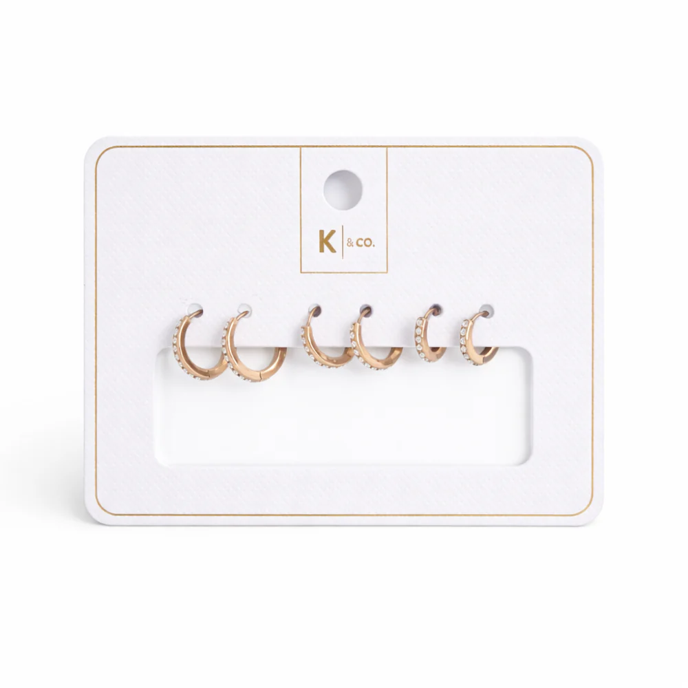 K&Co. Signature Jewellery Belle Earring Set - ROSE GOLD