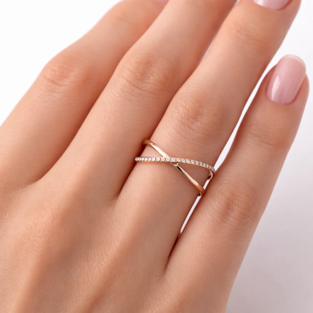 K&Co. Signature Jewellery Cara Cross Ring - ROSE GOLD - Image 2
