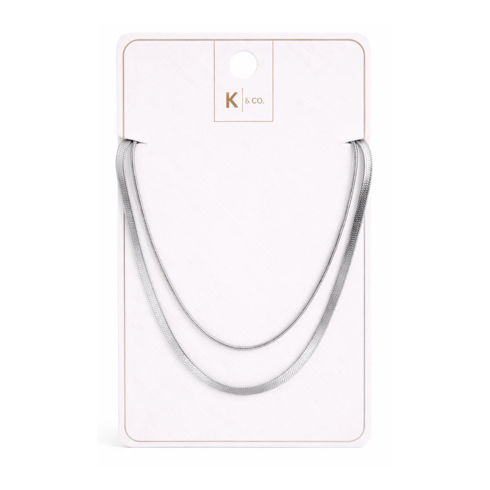 K&Co. Signature Jewellery Jada Layered Snake Chain Necklace - SILVER