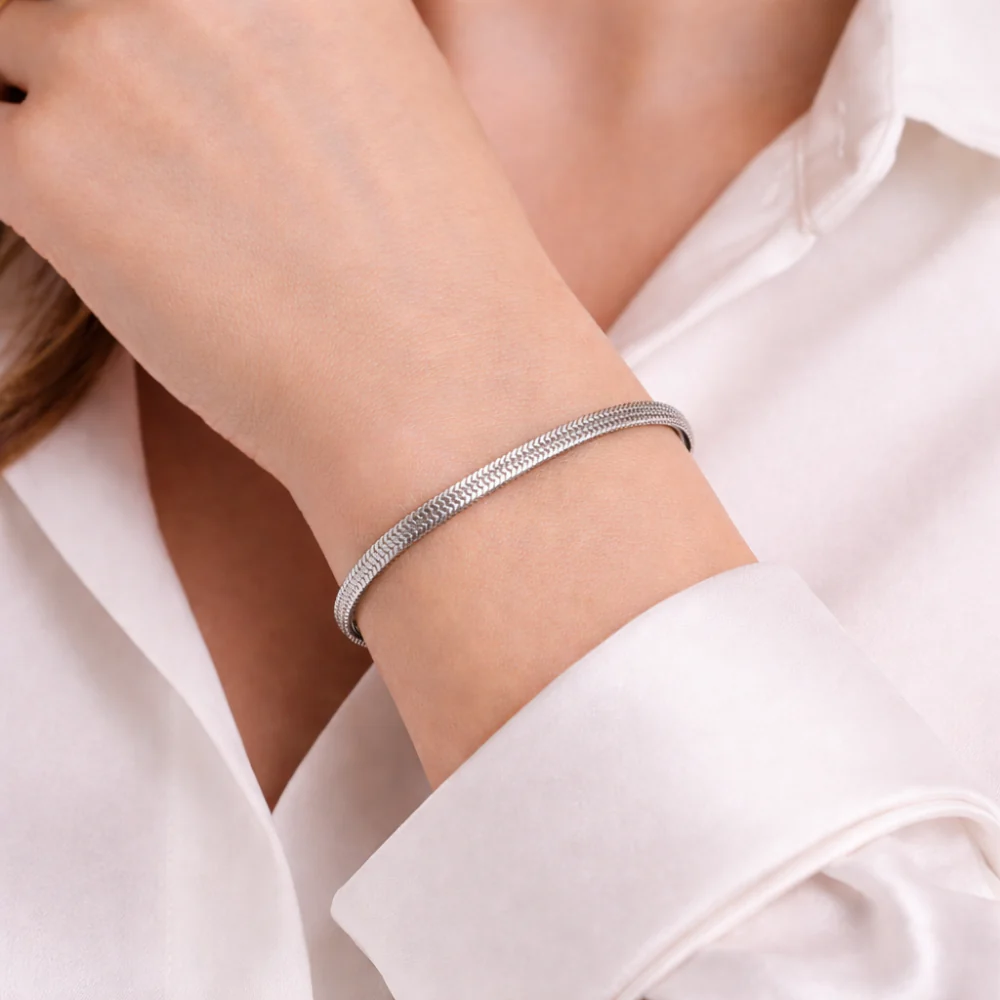 K&Co. Signature Jewellery Jada Snake Chain Bracelet - SILVER - Image 2