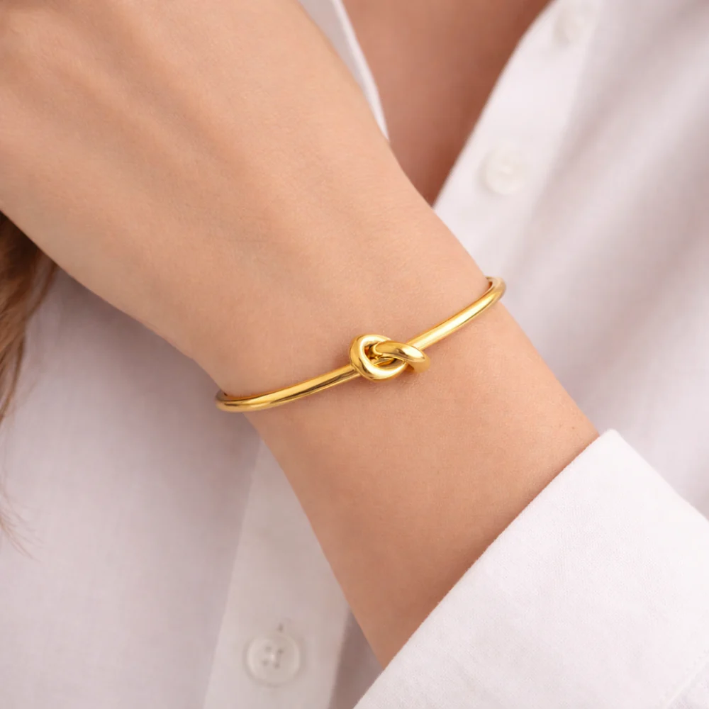 K&Co. Signature Jewellery Kiara Knot Bangle Bracelet - GOLD - Image 2