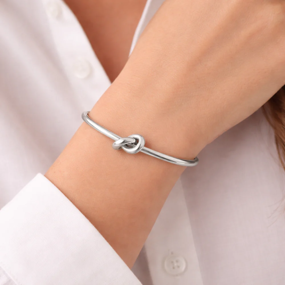 K&Co. Signature Jewellery Kiara Knot Bangle Bracelet - SILVER - Image 2
