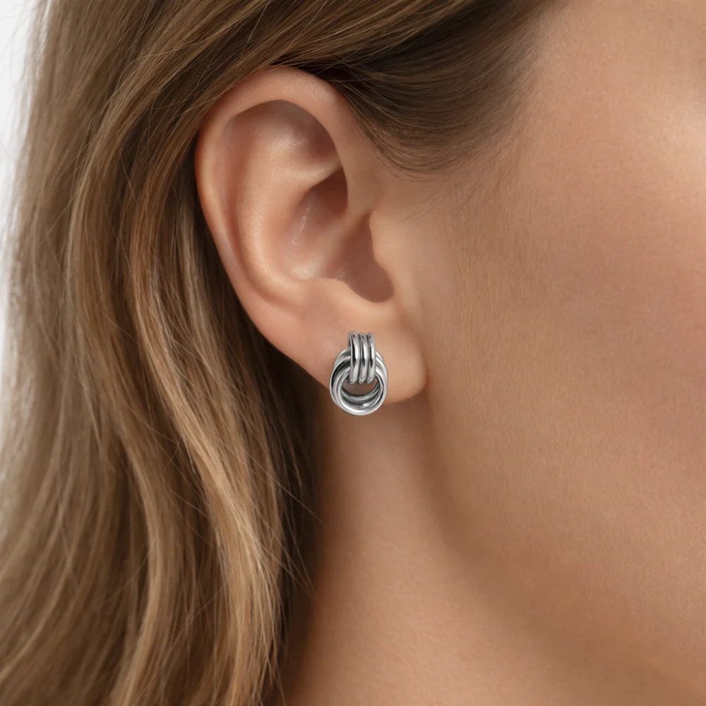 K&Co. Signature Jewellery Kiara Knot Earrings - SILVER - Image 2