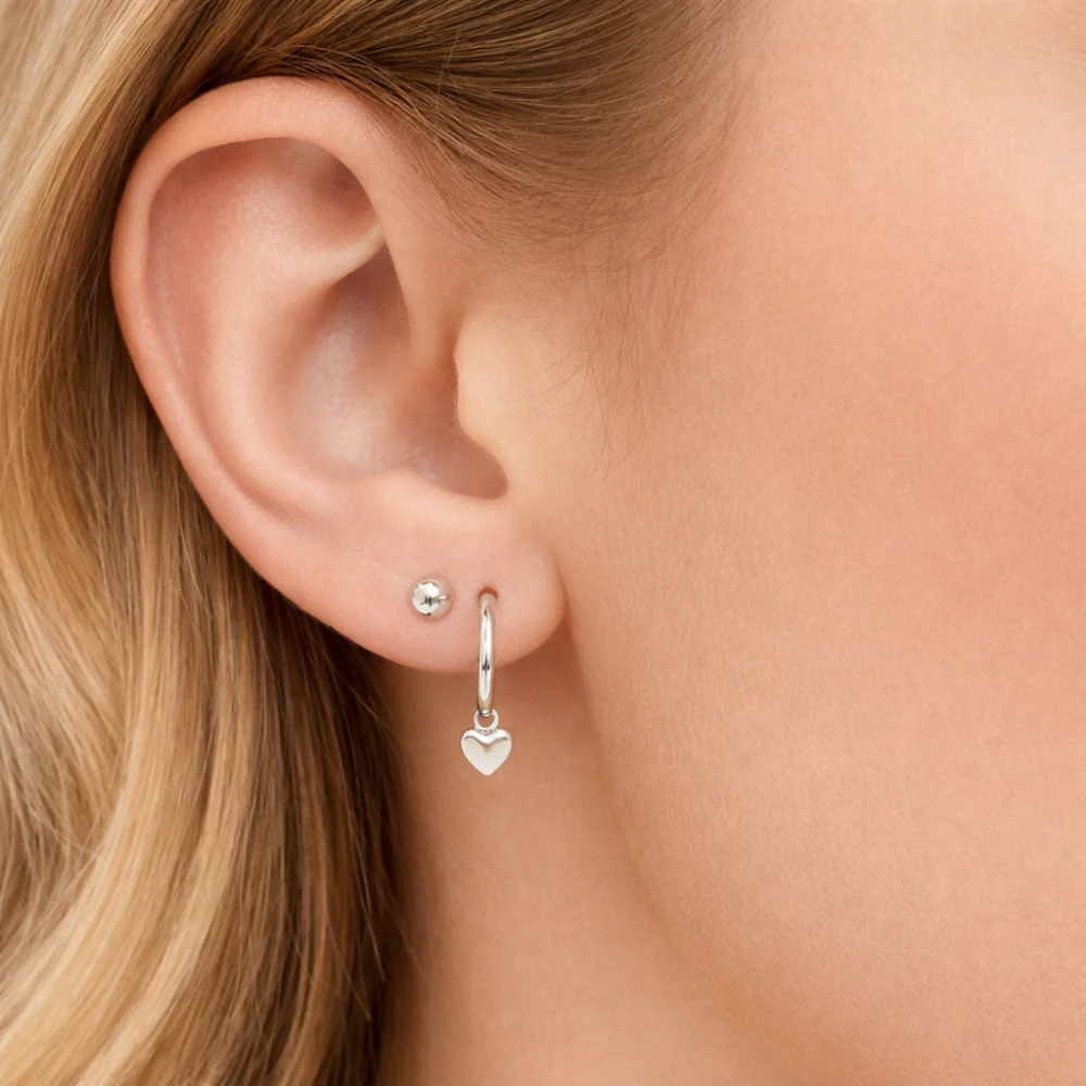 K&Co. Signature Jewellery Lia Heart Earring Set - SILVER - Image 2