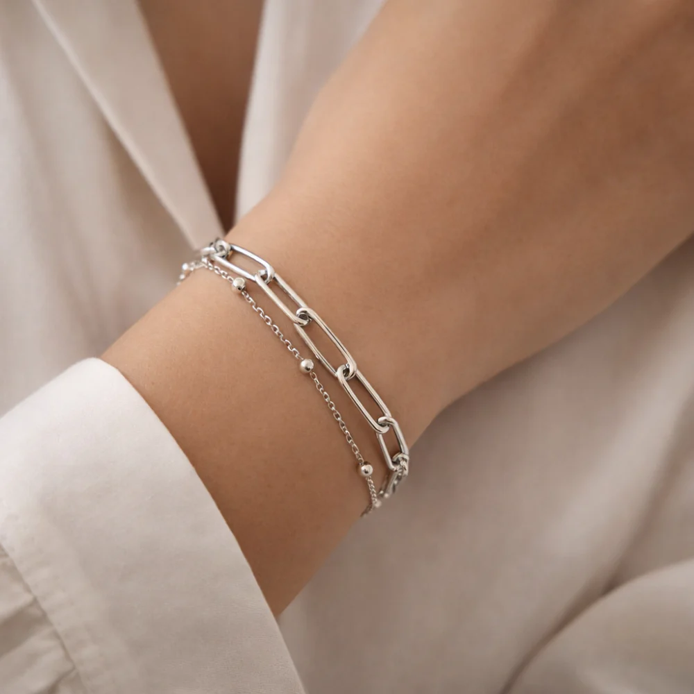 K&Co. Signature Jewellery Sienna Chain Layered Bracelet - SILVER - Image 2