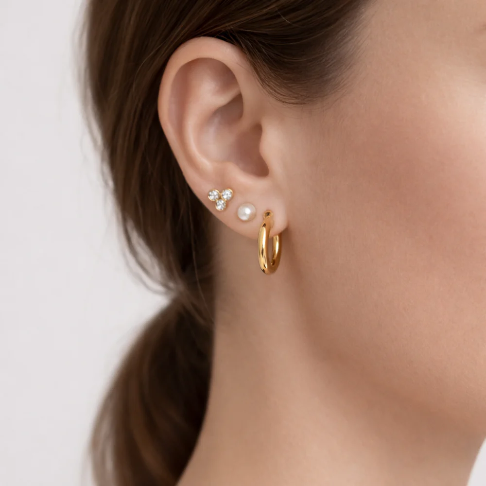 K&Co. Signature Jewellery Tara Pearl Earring Set - GOLD - Image 2