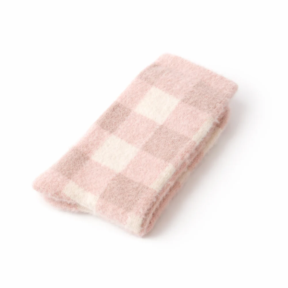 K&Co. Primrose Collection Bed Socks - PINK GINGHAM - Image 2