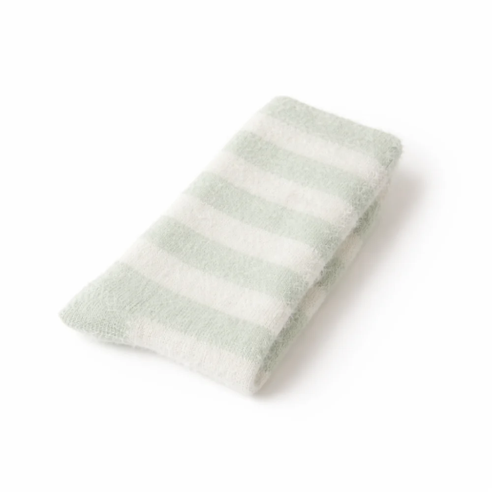 K&Co. Primrose Collection Bed Socks - SAGE STRIPE - Image 2