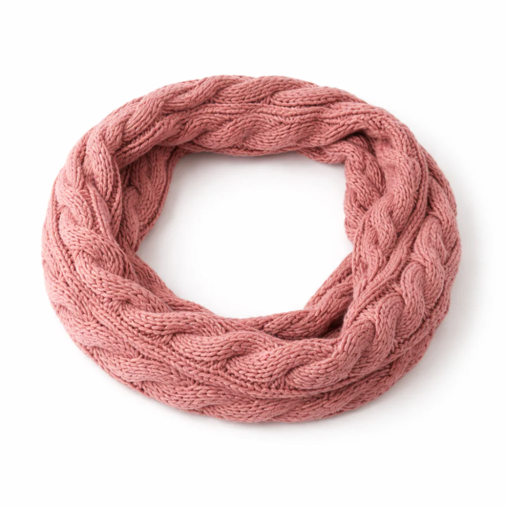 K&Co. Primrose Collection Cable Knit Snood - DUSTY ROSE