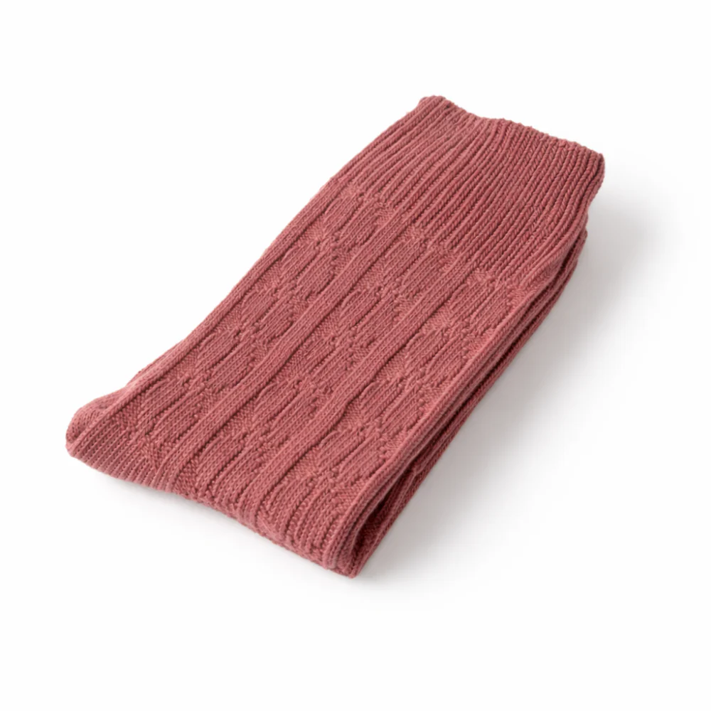 K&Co. Primrose Collection Cable Knit Socks - DUSTY ROSE - Image 2