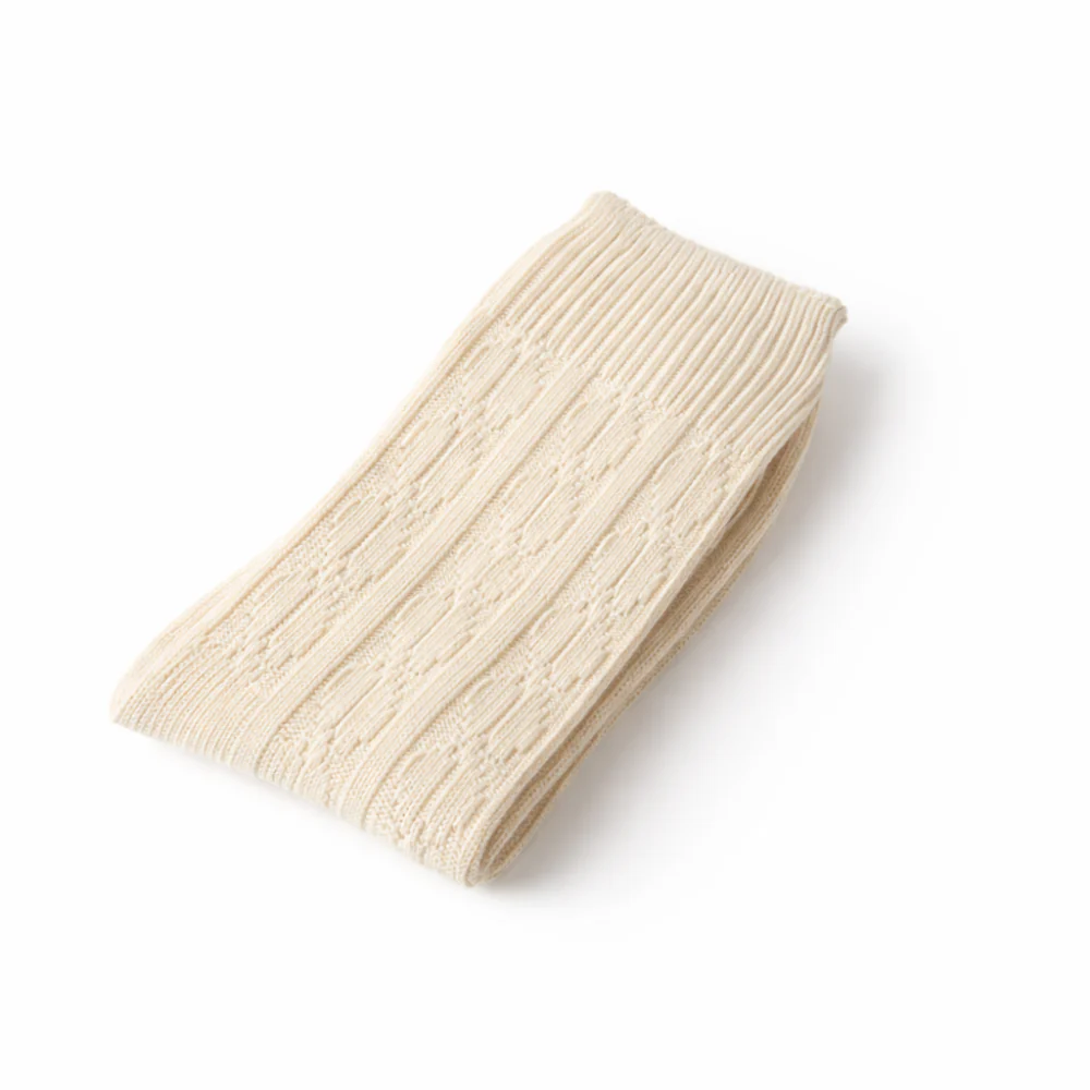 K&Co. Primrose Collection Cable Knit Socks - OATMEAL - Image 2