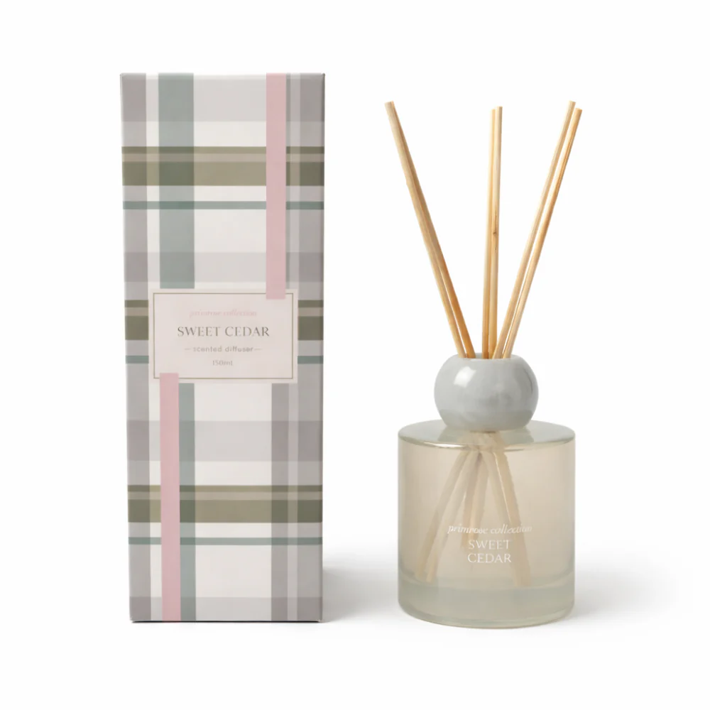 K&Co. Primrose Collection Glass Diffuser - SWEET CEDAR