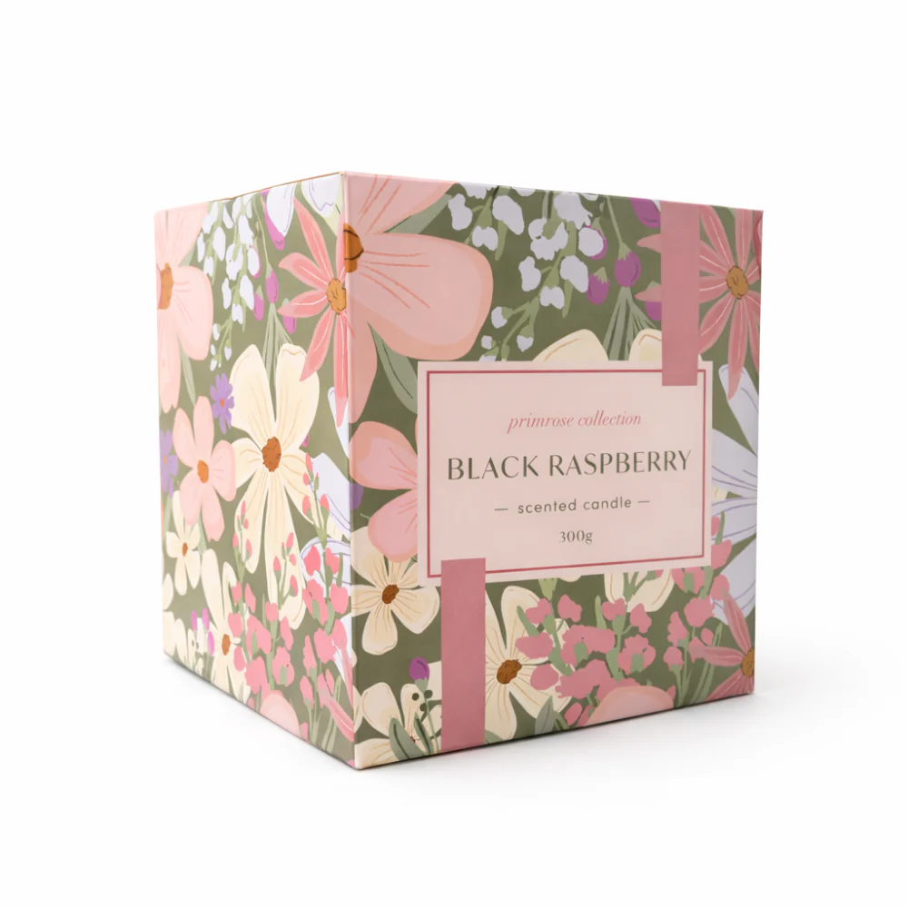 K&Co. Primrose Collection Glass Prism Candle - BLACK RASPBERRY - Image 4