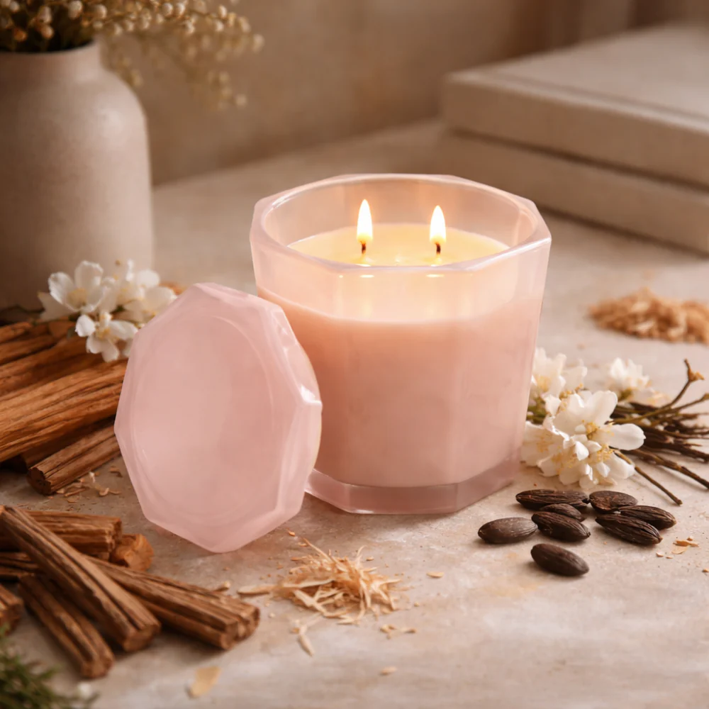K&Co. Primrose Collection Glass Prism Candle - MUSK - Image 2