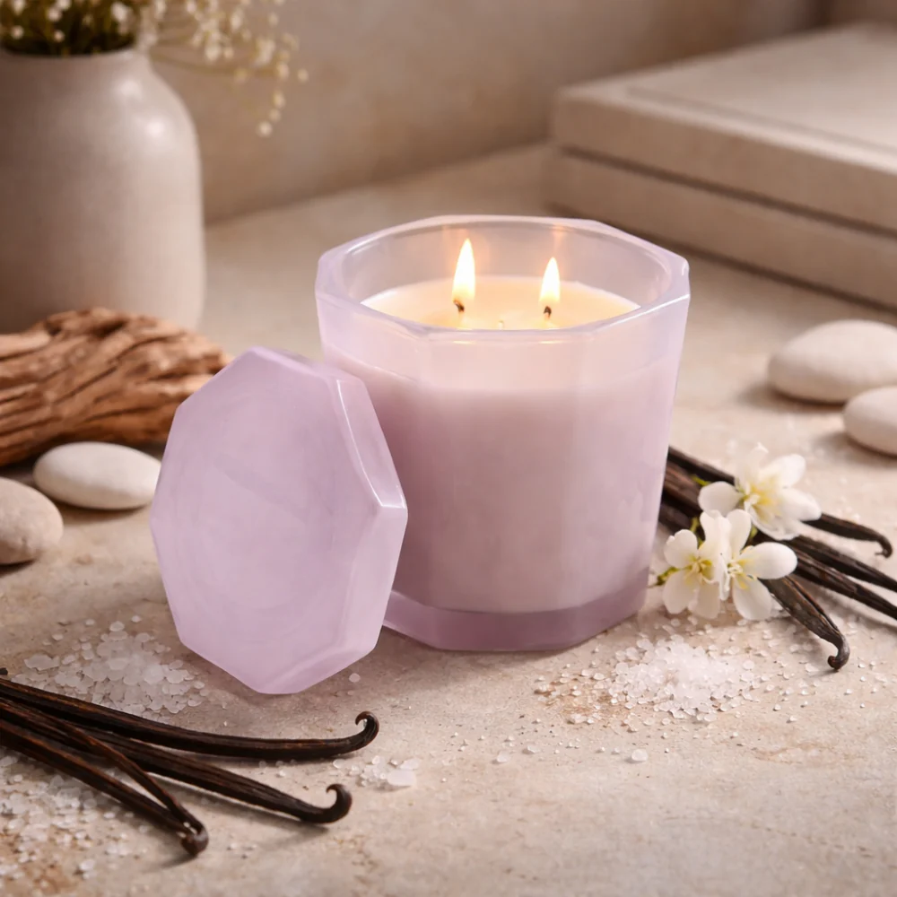 K&Co. Primrose Collection Glass Prism Candle - SALTED VANILLA - Image 2