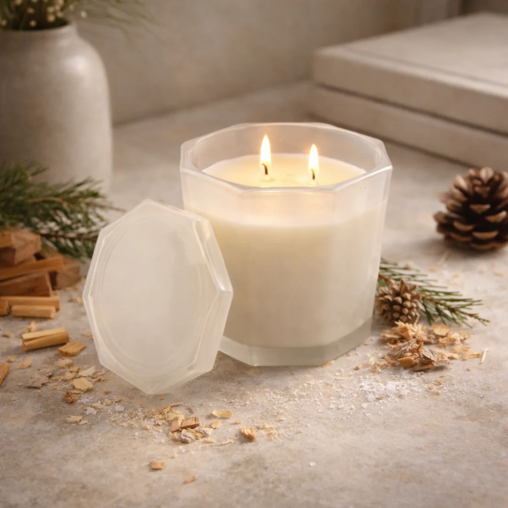 K&Co. Primrose Collection Glass Prism Candle - SWEET CEDAR - Image 2