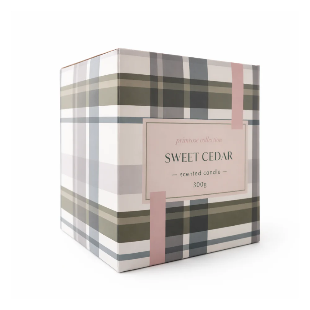 K&Co. Primrose Collection Glass Prism Candle - SWEET CEDAR - Image 4