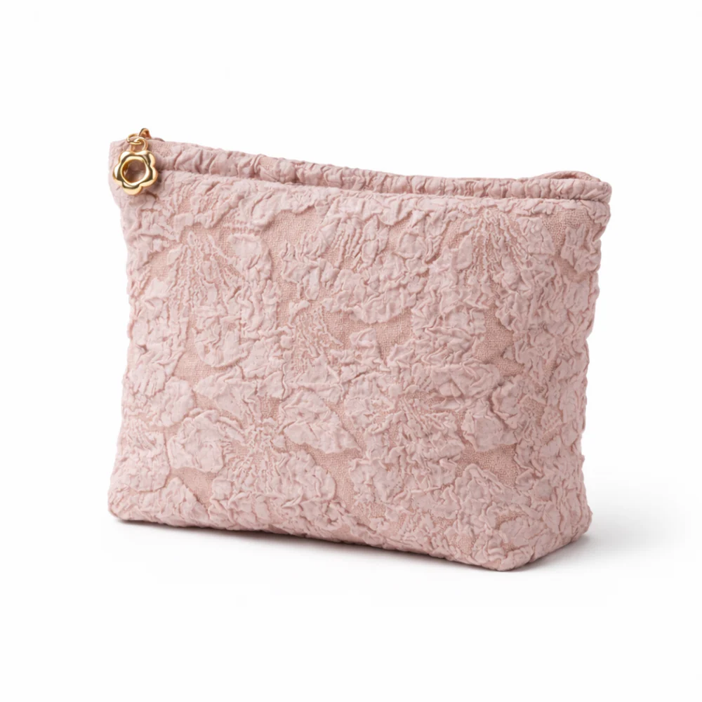 K&Co. Primrose Collection Jacquard Make Up Bag Large - PINK - Image 2