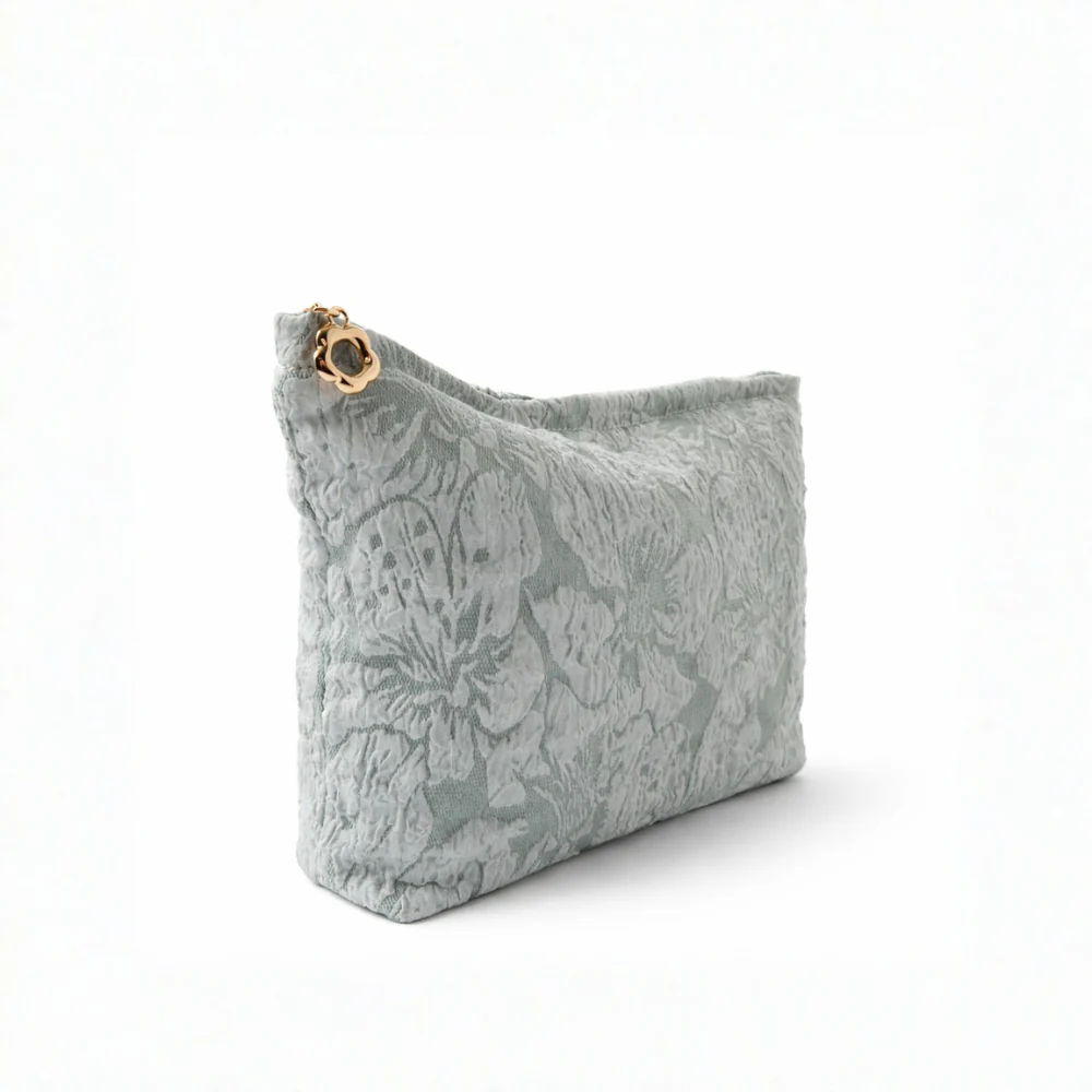 K&Co. Primrose Collection Jacquard Make Up Bag Large - SAGE - Image 2