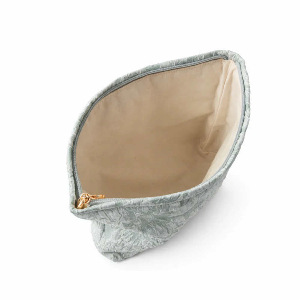 K&Co. Primrose Collection Jacquard Make Up Bag Large - SAGE - Image 3