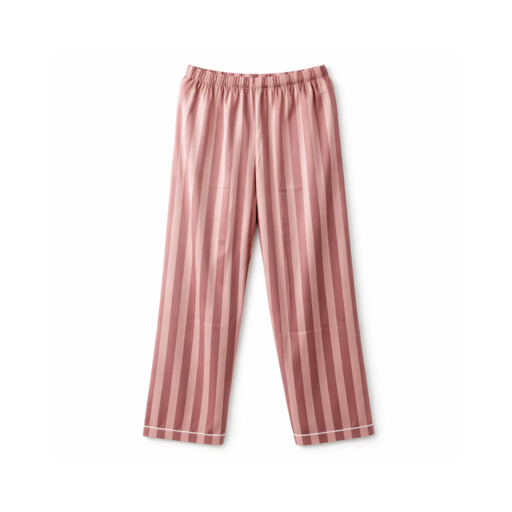 K&Co. Primrose Collection Long Satin Pyjama Set - BERRY STRIPE - Image 3