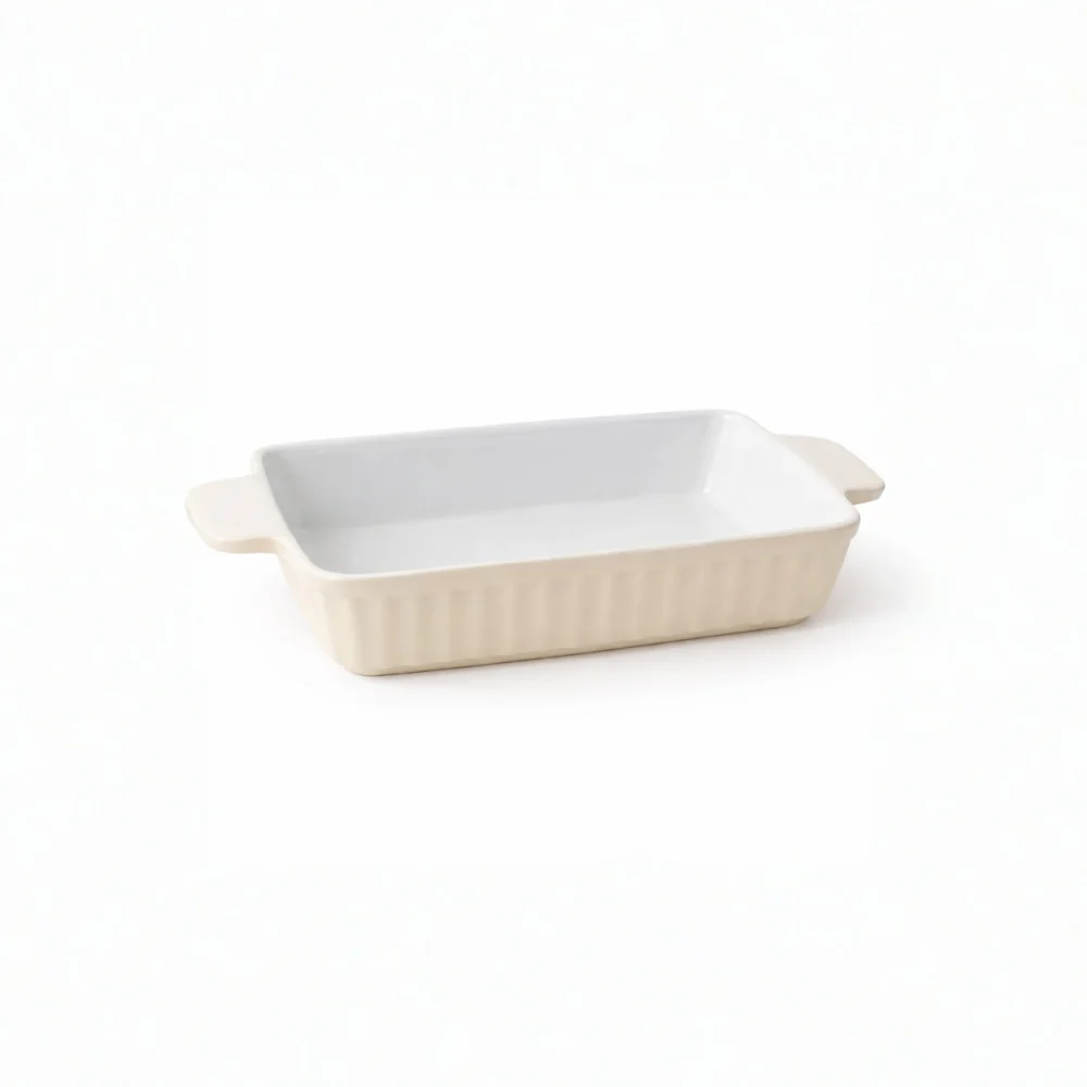 K&Co. Rhubarb Baking Dish Small  - CREAM
