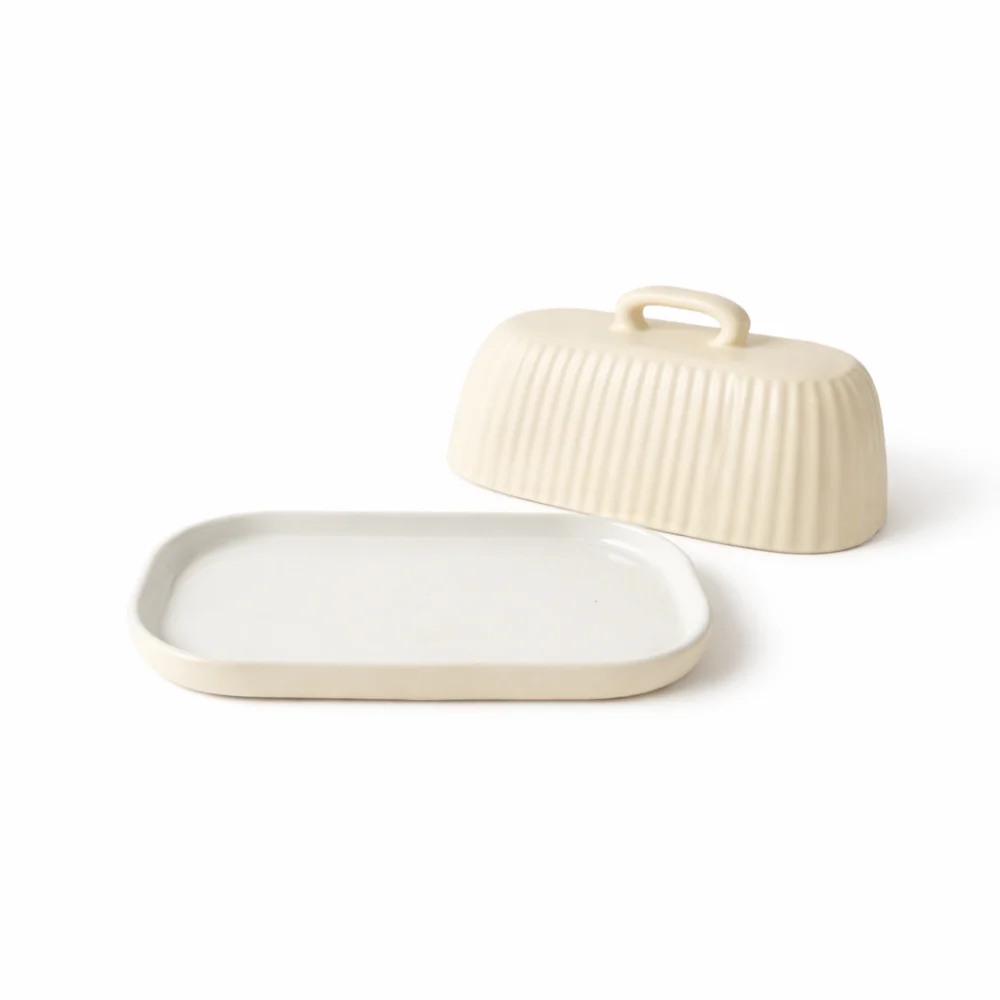 K&Co. Rhubarb Butter Dish - CREAM - Image 2