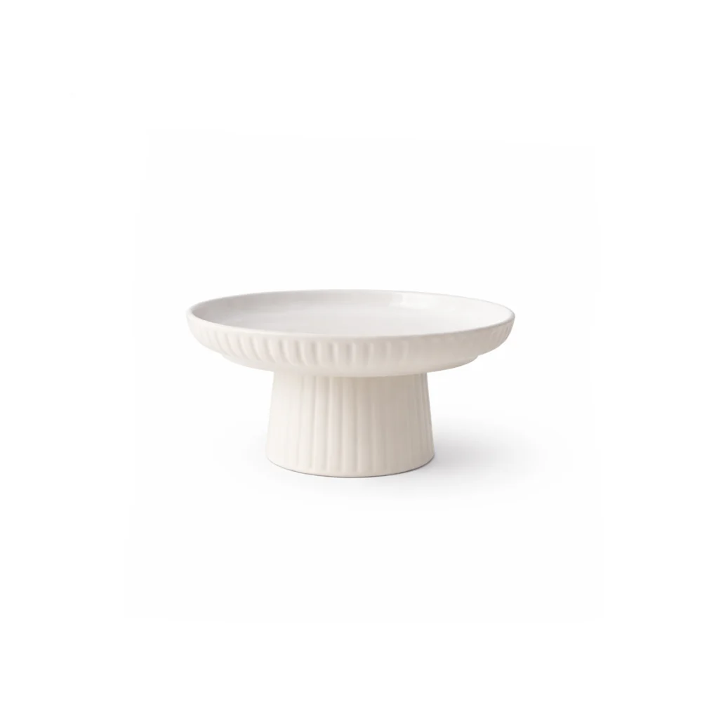 K&Co. Rhubarb Cake Stand Small  - CREAM