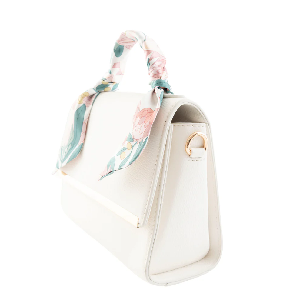 K&Co. Wild Flower Collection Handle Side Bag with Scarf - CREAM - Image 2
