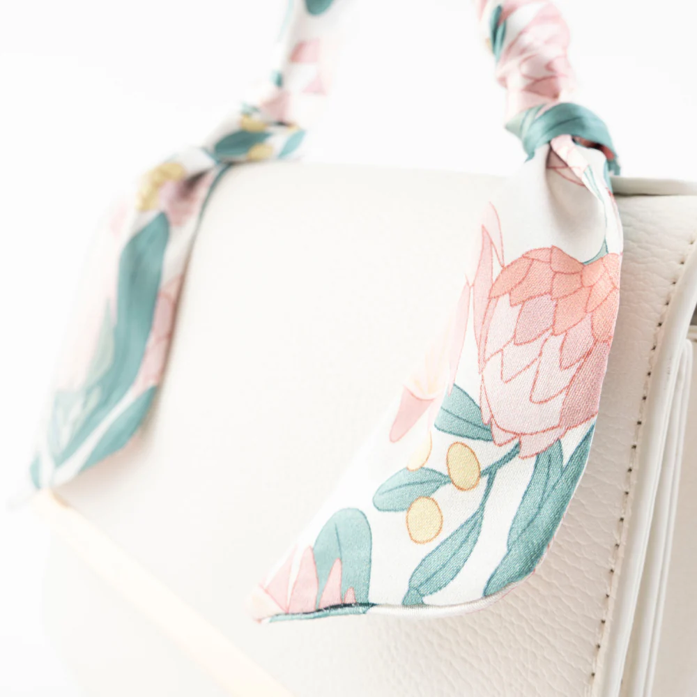 K&Co. Wild Flower Collection Handle Side Bag with Scarf - CREAM - Image 3