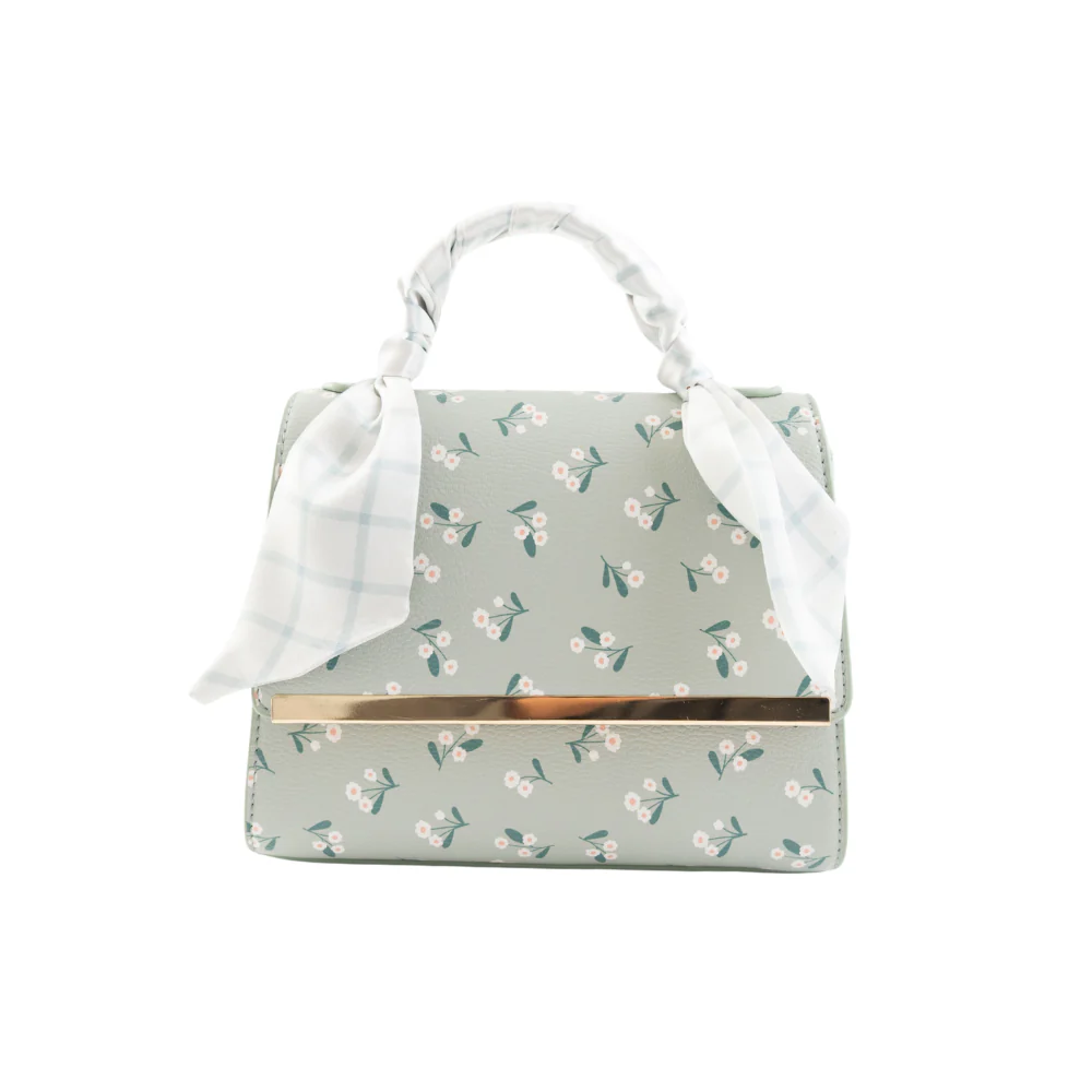 K&Co. Wild Flower Collection Handle Side Bag with Scarf - PAPER FLOWER