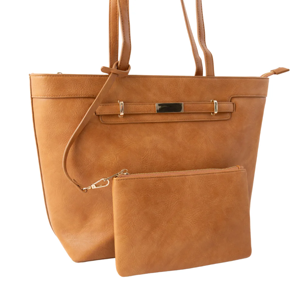 K&Co. Wild Flower Collection Large Tote Bag with Pouch - TAN - Image 4