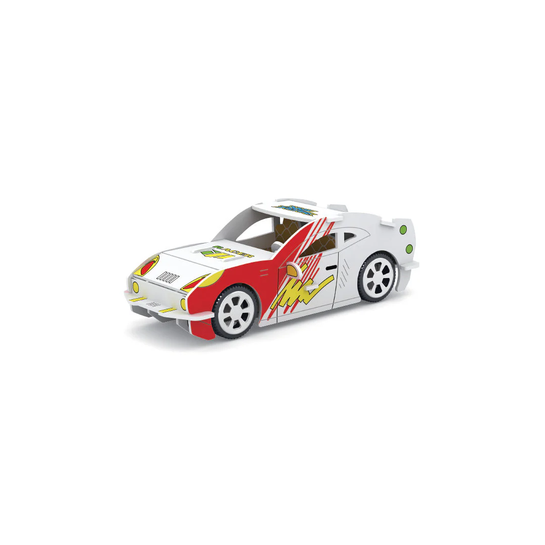 Kaiser Creative Club - Kids CYO Pull-Back Car - RED RACER - Image 2
