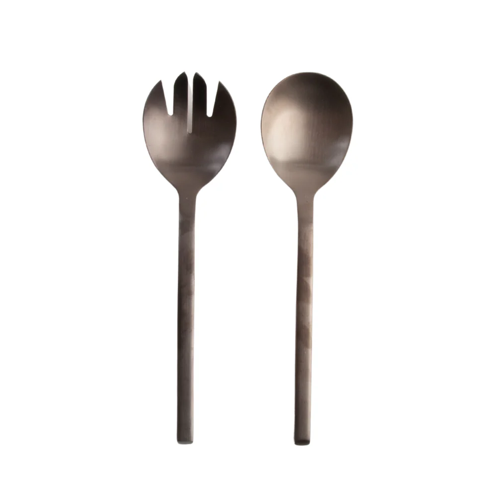 K&Co Home Collection Salad Servers - Black