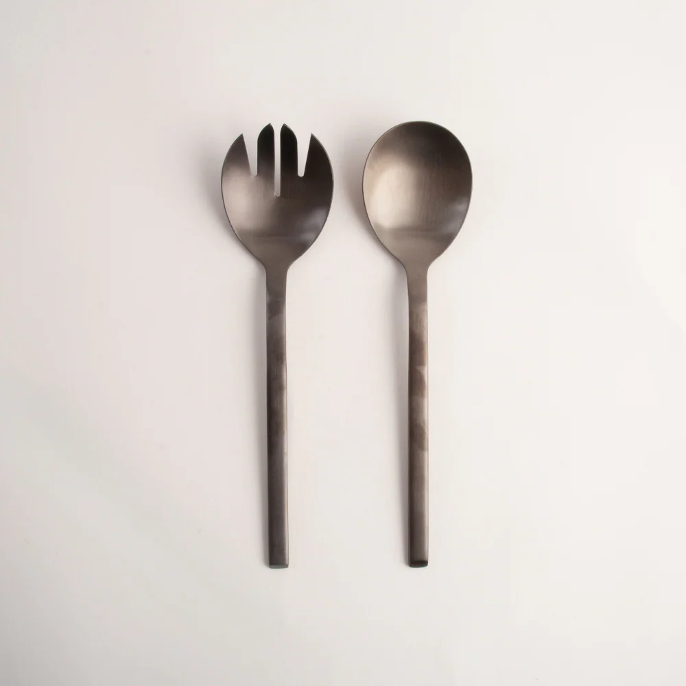 K&Co Home Collection Salad Servers - Black - Image 2