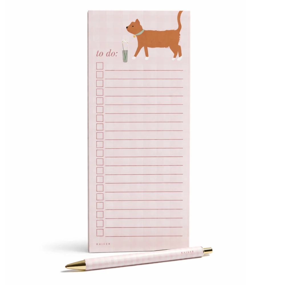 Kaiser List Notepad with Pen - KIT-TEA CAT