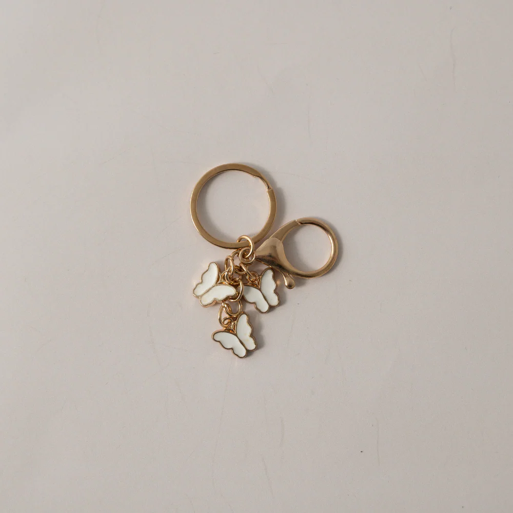 Keychain Enamel Butterfly - WHITE - Image 2