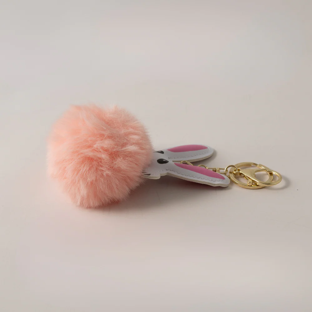 Keychain Pom Pom Buddy - BUNNY PEACH - Image 2