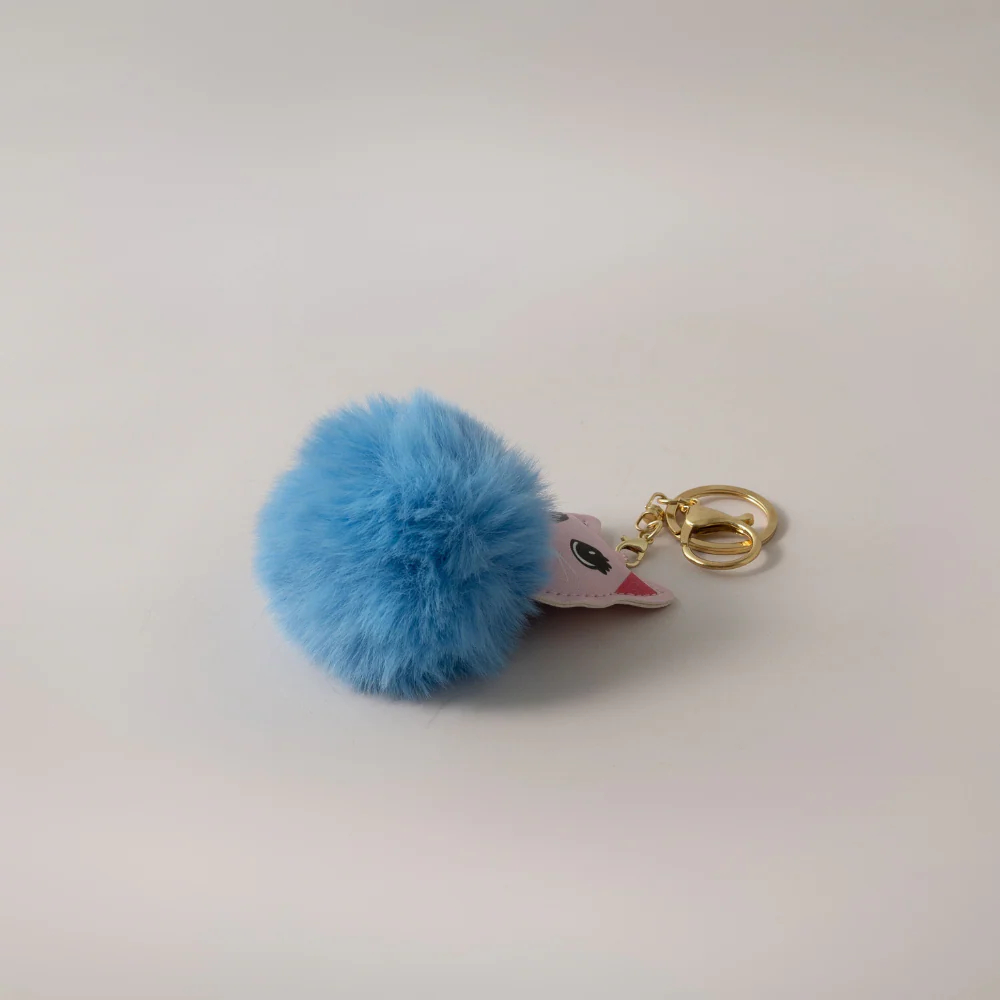 Keychain Pom Pom Buddy - CAT BLUE - Image 2