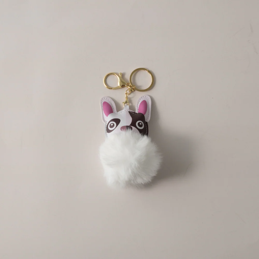Keychain Pom Pom Buddy - DOG WHITE