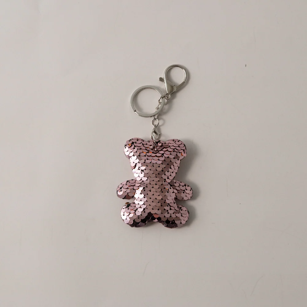 Keychain Sequin Bear - PINK