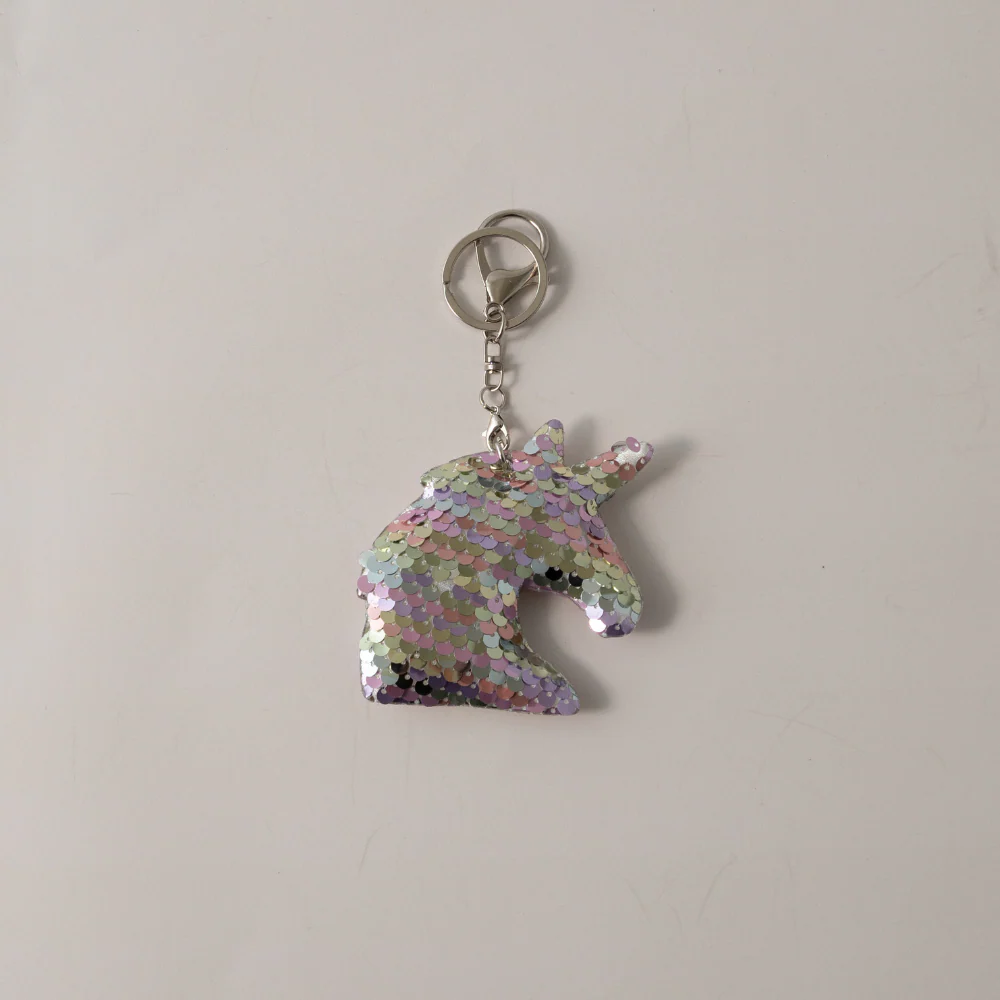 Keychain Sequin Unicorn Head - PINK