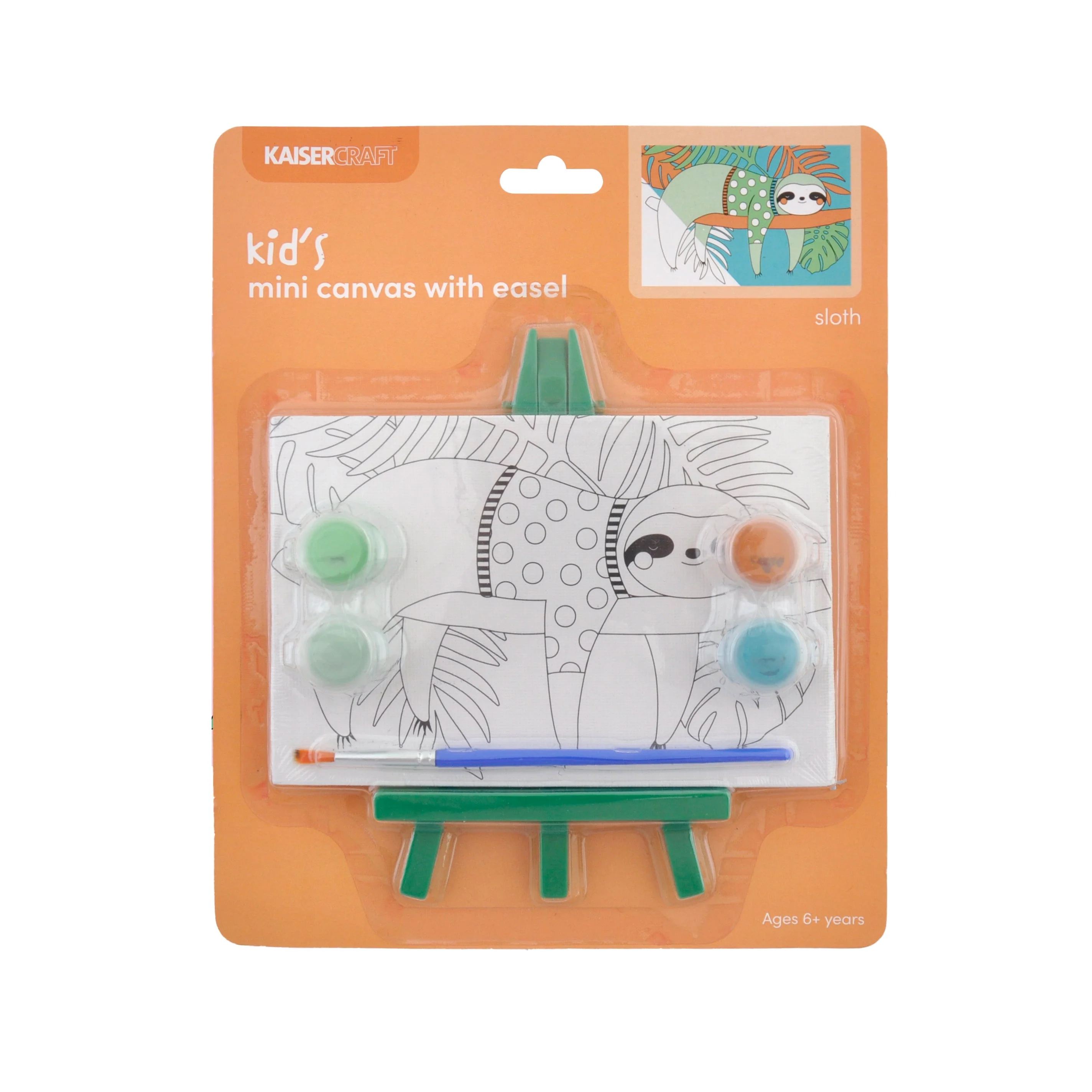 Kaiser Creative Club - Kids Canvas with Easel - SLOTH