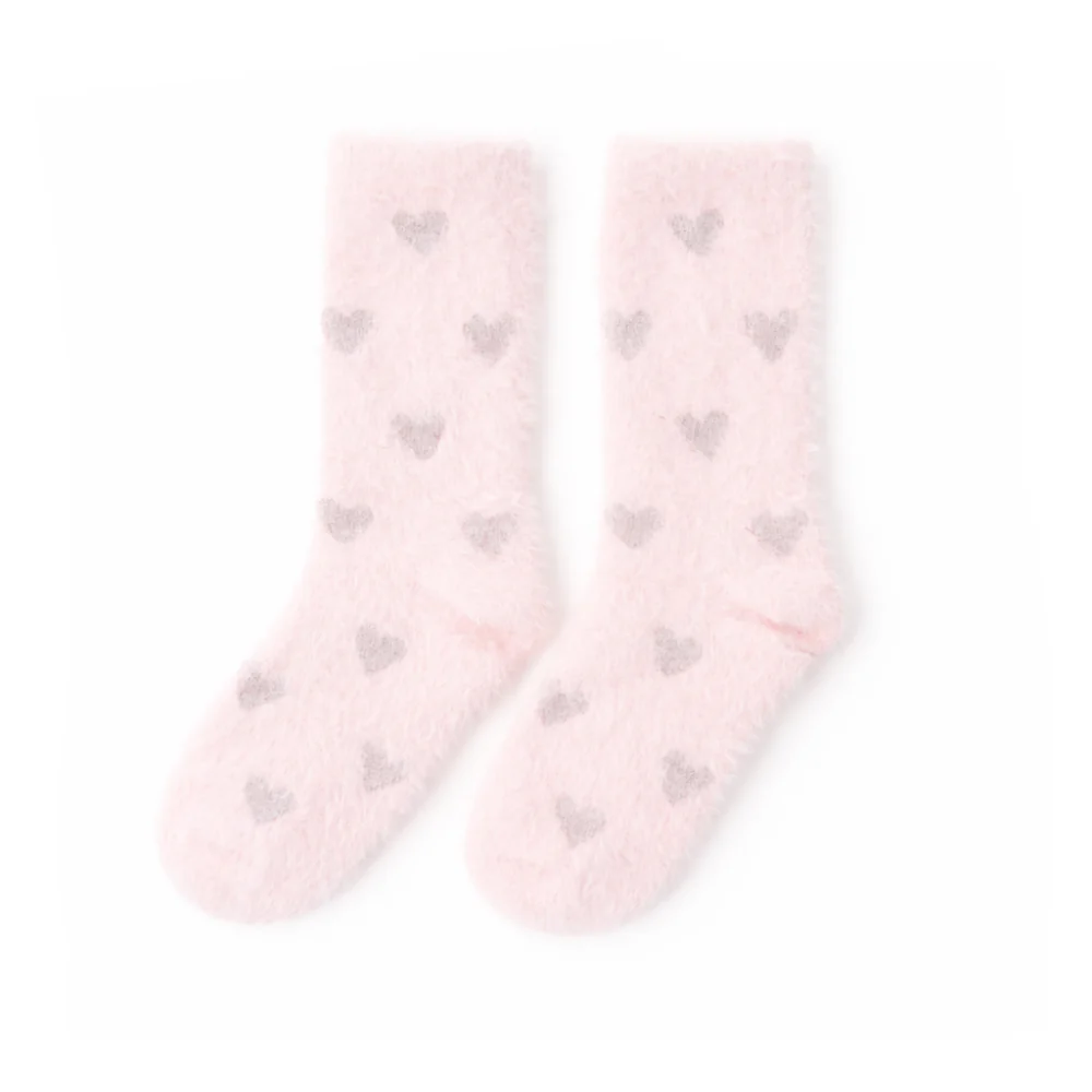 Kids Winter 2pk Bed Socks - HEARTS - Image 2