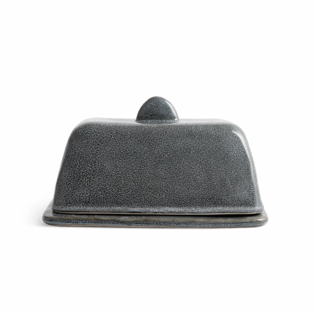 Lake House Collection Ceramic Butter Dish - SLATE SPECKLE
