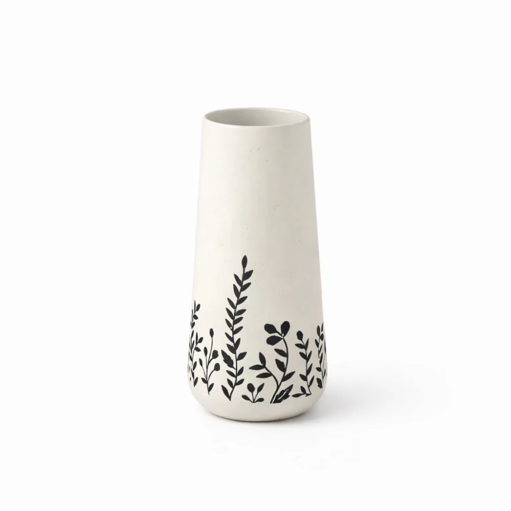 Lake House Collection Ceramic Etched Vase