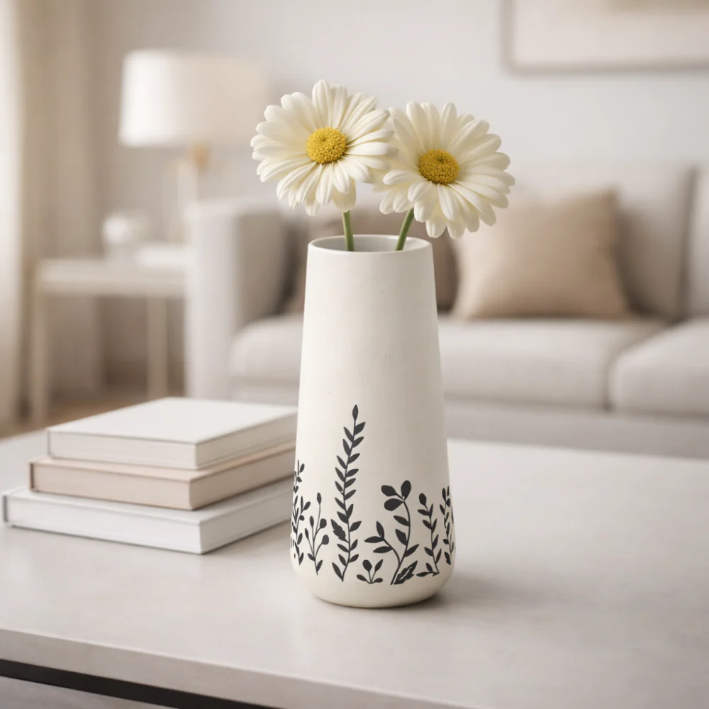Lake House Collection Ceramic Etched Vase - Image 2