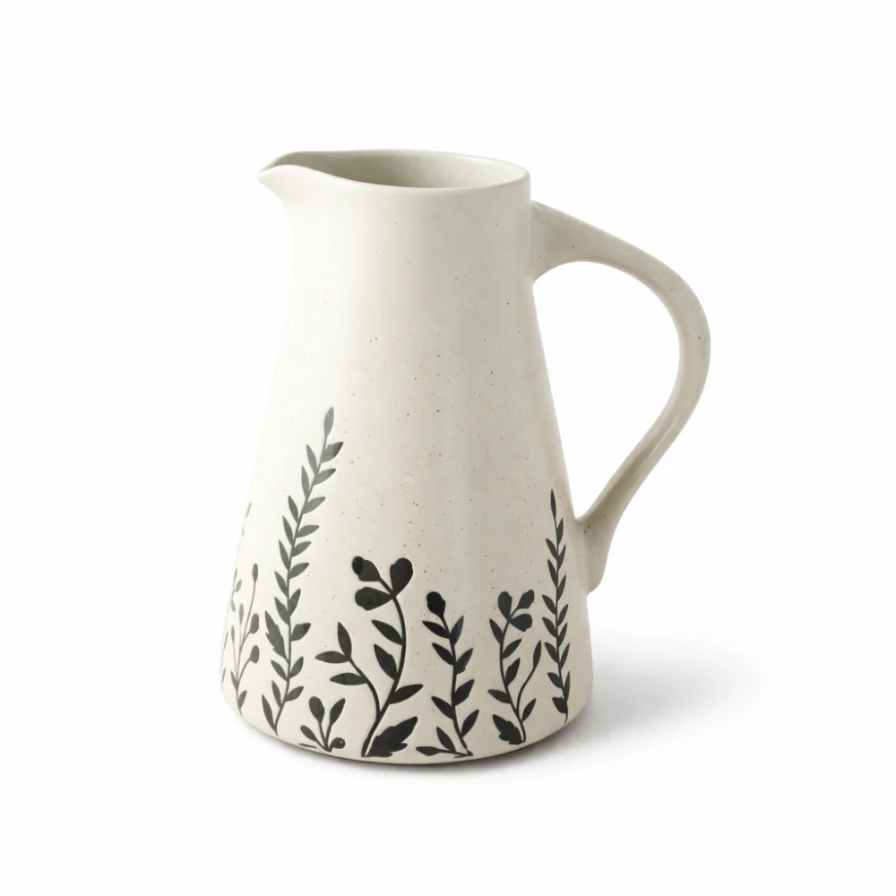 Lake House Collection Ceramic Etched Water Jug